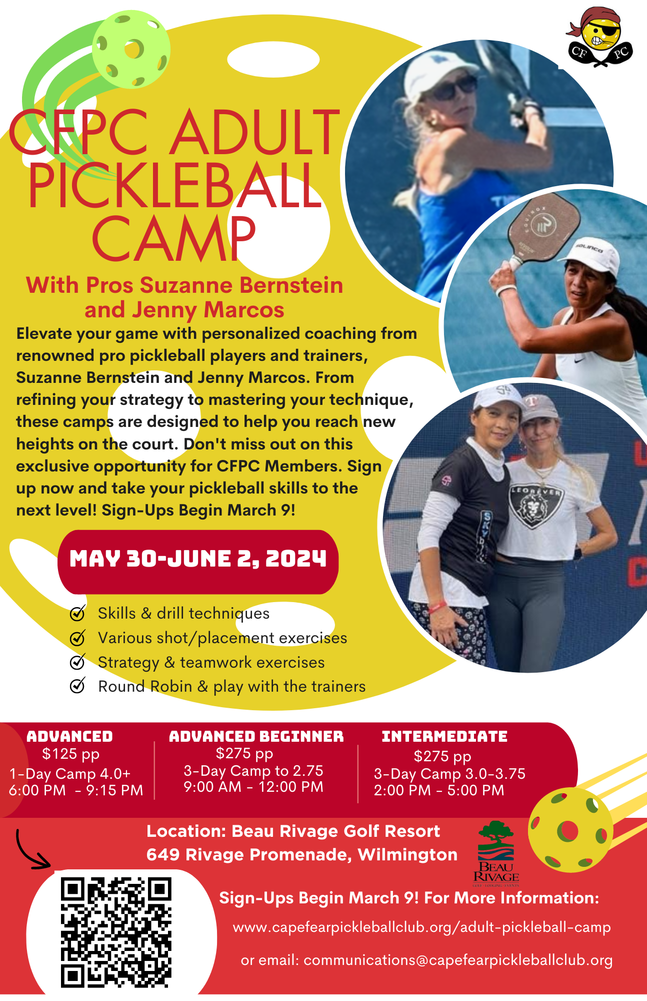 Adult Pickleball Camp Cape Fear Pickleball Club